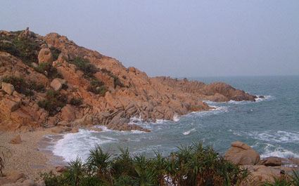 View of cove with chess stone beach